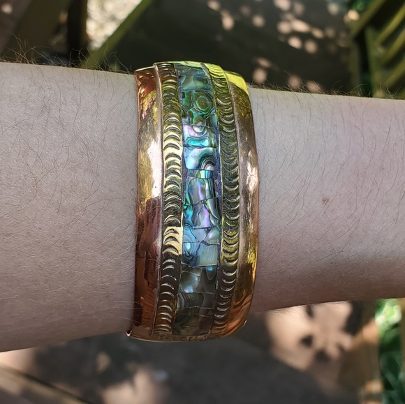 *RARE* Vintage Celia Harms Brass Wrist Cuff - Picture 13 of 15